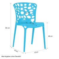 Wetterfeste Gartenstühle im Set für den Außenbereich - Terrassenmöbel für Ihren Rückzugsort - Farbe: Blau