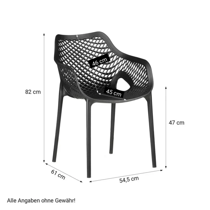 Terrassenstühle im praktischen Set - Stapelstühle für Garten, Terrasse und Balkon - Farbe: Schwarz