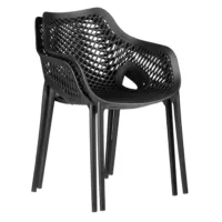 Terrassenstühle im praktischen Set - Stapelstühle für Garten, Terrasse und Balkon - Farbe: Schwarz