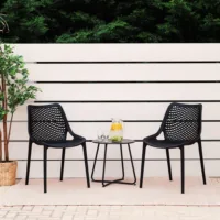 Wetterfeste bequeme Gartenmöbel: Gartenstühle für entspannte Stunden im Freien - Farbe: Schwarz