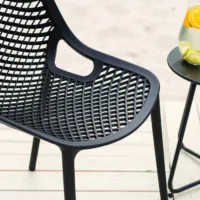 Wetterfeste bequeme Gartenmöbel: Gartenstühle für entspannte Stunden im Freien - Farbe: Schwarz