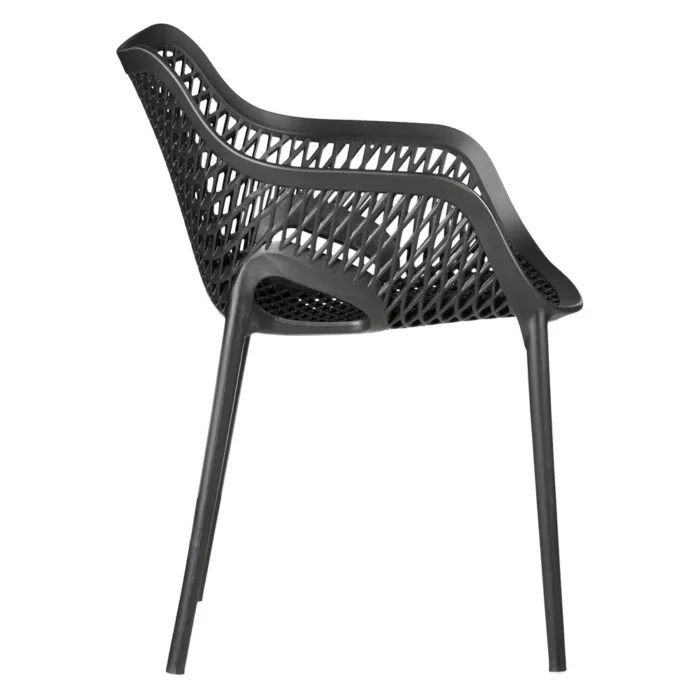 Terrassenstühle im praktischen Set - Stapelstühle für Garten, Terrasse und Balkon - Farbe: Schwarz