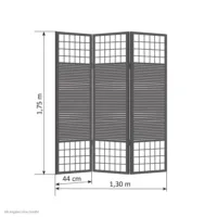 Gerpüfte Retourware - Paravent - 3-teilig - Bambus und Reispapier - 132 cm Breite und 175 cm Höhe - Farbe: Braun