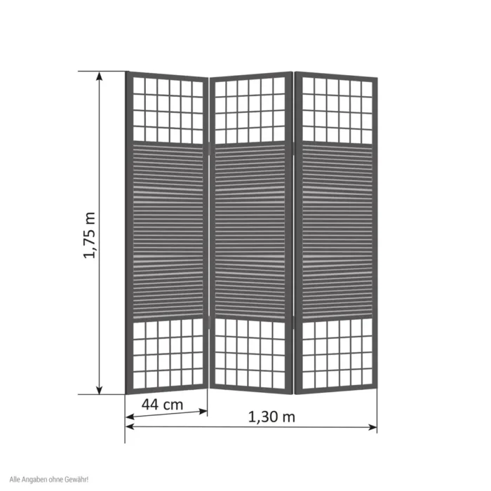 Gerpüfte Retourware - Paravent - 3-teilig - Bambus und Reispapier - 132 cm Breite und 175 cm Höhe - Farbe: Braun