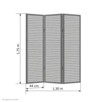 Geprüfte Retourware - Paravent - 3-teilig - Holzrahmen und Bambusstreben - 132 cm Breite und 175 cm Höhe - Farbe: Braun
