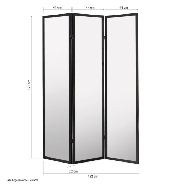 Geprüfte Retourware - Paravent - 3-teilig - Holz Reispapier Naturmuster - 132 cm Breite und 175 cm Höhe - Farbe: Natur mit Grün