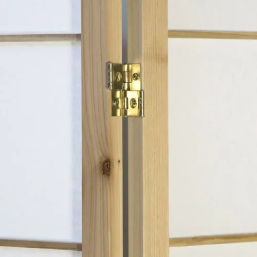 Geprüfte Retourware - Paravent - 3-teilig - Holz und Reispapier - 132 cm Breite und 175 cm Höhe - Farbe: Natur mit Weiß