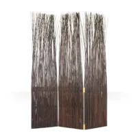 Geprüfte Retourware - Paravent - 3-teilig - Weide Naturprodukt Stäbe - 120 cm Breite und 170 cm Höhe - Farbe: Braun
