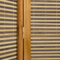 Geprüfte Retourware - Paravent - 3-teilig - Holzrahmen mehrfarbige Bambusstreben - 132 cm Breite und 200 cm Höhe - Farbe: Braun