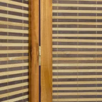 Geprüfte Retourware - Paravent - 4-teilig - Holzrahmen mehrfarbige Bambusstreben - 160 cm Breite und 200 cm Höhe - Farbe: Braun