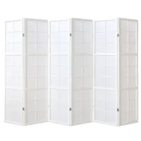 Geprüfte Retourware - Paravent 264x175 cm Weiß, Holz, Modern - 6-teilig
