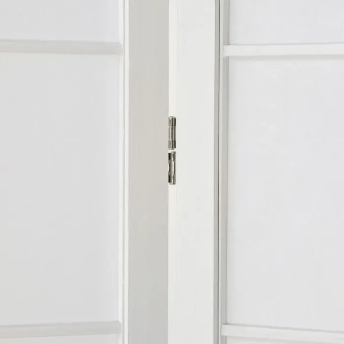 Geprüfte Retourware - Paravent - 6-teilig - Holz und Reispapier - 264 cm Breite und 175 cm Höhe - Farbe: Weiß