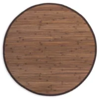 Runder Bambusteppich 120cm - Bambusmatte - Braun Dunkelbraun