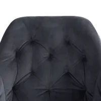 Armlehnenstuhl mit drehbarem Sitz - Polsterstühle mit elegantem Samtbezug - Farbe: Grau Schwarz