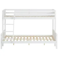 Doppelstockbett 90x200 und 140x200 - Vollholz Etagenbett für Kinder - Farbe: Weiß
