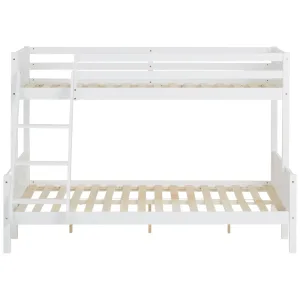 Doppelstockbett 90x200 und 140x200 - Vollholz Etagenbett für Kinder - Farbe: Weiß