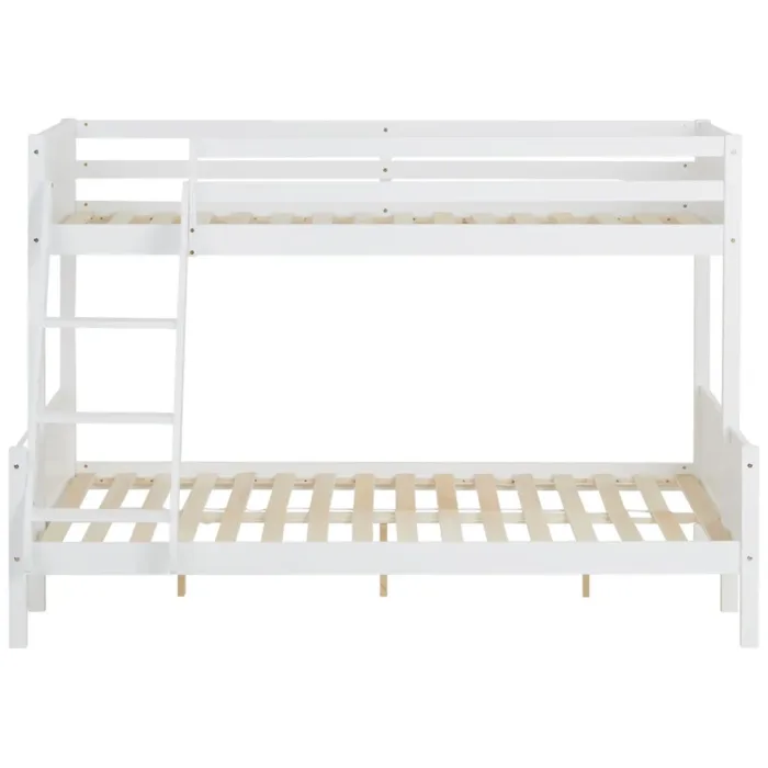 Doppelstockbett 90x200 und 140x200 - Vollholz Etagenbett für Kinder - Farbe: Weiß