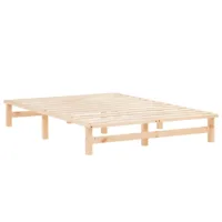 Massivholz Doppelbett 140x200 - Bett ohne Kopfteil - Farbe: Natur