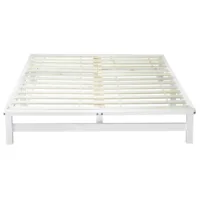 Massivholz Doppelbett 140x200 - Bett ohne Kopfteil - Farbe: Weiß