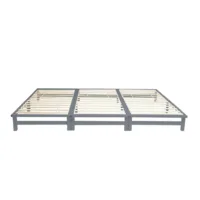 Familienbett 270×200 – Palettenbett mit 3 Liegeflächen – Farbe: Grau