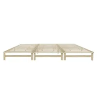 Familienbett 270×200 – Palettenbett mit 3 Liegeflächen – Farbe: Natur