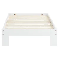 Massivholz Futonbett 90x200 - Einzelbett ohne Kopfteil - Tagesbett in der Farbe: Weiß