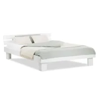 Balkenbett Vollholz - Doppelbett in Weiß - 140x200