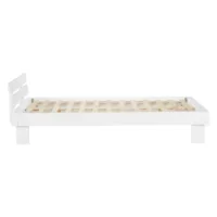 Balkenbett Vollholz - Doppelbett in Weiß - 140x200