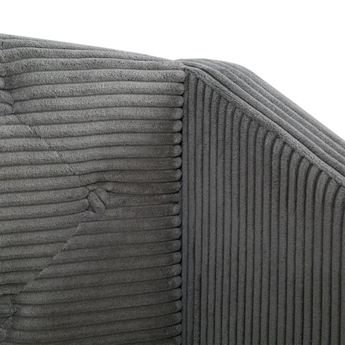 Sofabett 90x200 aus Cord in Grau - Ausziehbare Schlafcouch mit Zweitbett