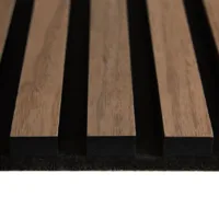 Lärmdämpfendes 3D Akustikpaneel 60x60 cm - Wandverkleidung in Braun auf Filz in Schwarz