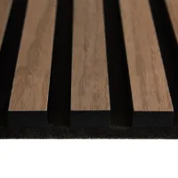 Vier Lärmdämpfende 3D Akustikpaneele 60x60 cm - Wandverkleidung in Braun auf Filz in Schwarz