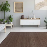Rechteckiger Bambusteppich 120 x 180 cm - Bambusmatte - Braun Dunkelbraun