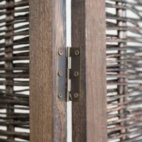 Geprüfte Retourware - Paravent Raumteiler 3-teilig, 120x170 cm - Holz mit Geflecht aus Weide in Braun
