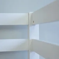 Geprüfte Retourware - Kinderbett 90×200 cm Holz - Hochbett in Weiß mit Leiter und Rutsche