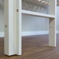 Geprüfte Retourware - Kinderbett 90×200 cm Holz - Hochbett in Weiß mit Leiter und Rutsche