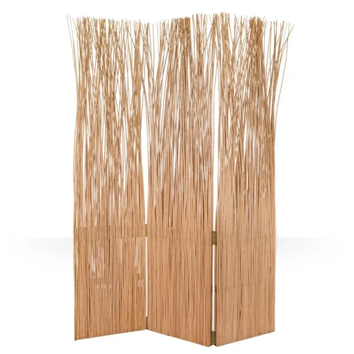 Geprüfte Retourware - Paravent Raumteiler 3-teilig - Weide Naturprodukt Stäbe - 120 cm Breite und 170 cm Höhe - Farbe: Natur