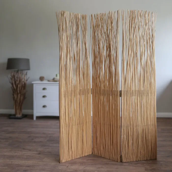 Geprüfte Retourware - Paravent Raumteiler 3-teilig - Weide Naturprodukt Stäbe - 120 cm Breite und 170 cm Höhe - Farbe: Natur – Bild 3