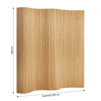 Geprüfte Warenrückläufer - Raumteiler - Paravent - 250 cm Breite und 200 cm Höhe - Farbe: Braun