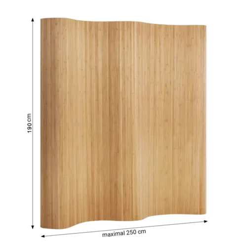 Geprüfte Warenrückläufer - Raumteiler - Paravent - 250 cm Breite und 200 cm Höhe - Farbe: Braun