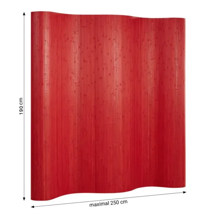 Geprüfte Warenrückläufer - Raumteiler - Paravent - 250 cm Breite und 190 cm Höhe - Farbe: Rot