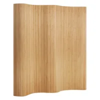 Raumtrenner 250 cm Breite 200 cm Höhe - Sichtschutz aus Bambus im Wellenformat - Farbe: Braun