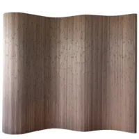 Bambusraumteiler 250 cm Breite 200 cm Höhe - Paravent in Wellenform - Farbe: Dunkelbraun
