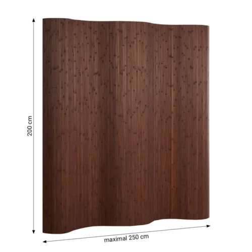 Geprüfte Warenrückläufer - Raumteiler - Paravent - 250 cm Breite und 200 cm Höhe - Farbe: Dunkelbraun