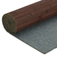 Bambusraumteiler 250 cm Breite 200 cm Höhe - Paravent in Wellenform - Farbe: Dunkelbraun