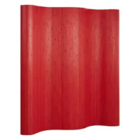 Raumteiler 250 cm Breite 200 cm Höhe - Bambus Trennwand in welliger Form - Farbe: Rot