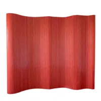 Raumteiler 250 cm Breite 200 cm Höhe - Bambus Trennwand in welliger Form - Farbe: Rot