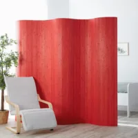 Raumteiler 250 cm Breite 200 cm Höhe - Bambus Trennwand in welliger Form - Farbe: Rot
