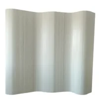 Sichtschutz 250 cm Breite 200 cm Höhe - Bambus Trennelement in Wellenform - Farbe: Weiß