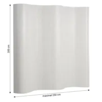 Sichtschutz 250 cm Breite 200 cm Höhe - Bambus Trennelement in Wellenform - Farbe: Weiß