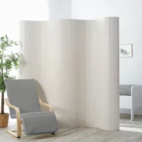 Sichtschutz 250 cm Breite 200 cm Höhe - Bambus Trennelement in Wellenform - Farbe: Weiß